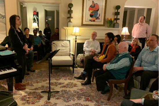 group of people in nice room