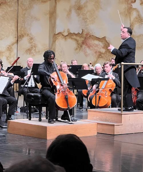 First Place winner of the Rising Stars 2023 Competition, Titus Gunderson, performing with the La Crosse Symphony orchestra on March 18, 2023.
